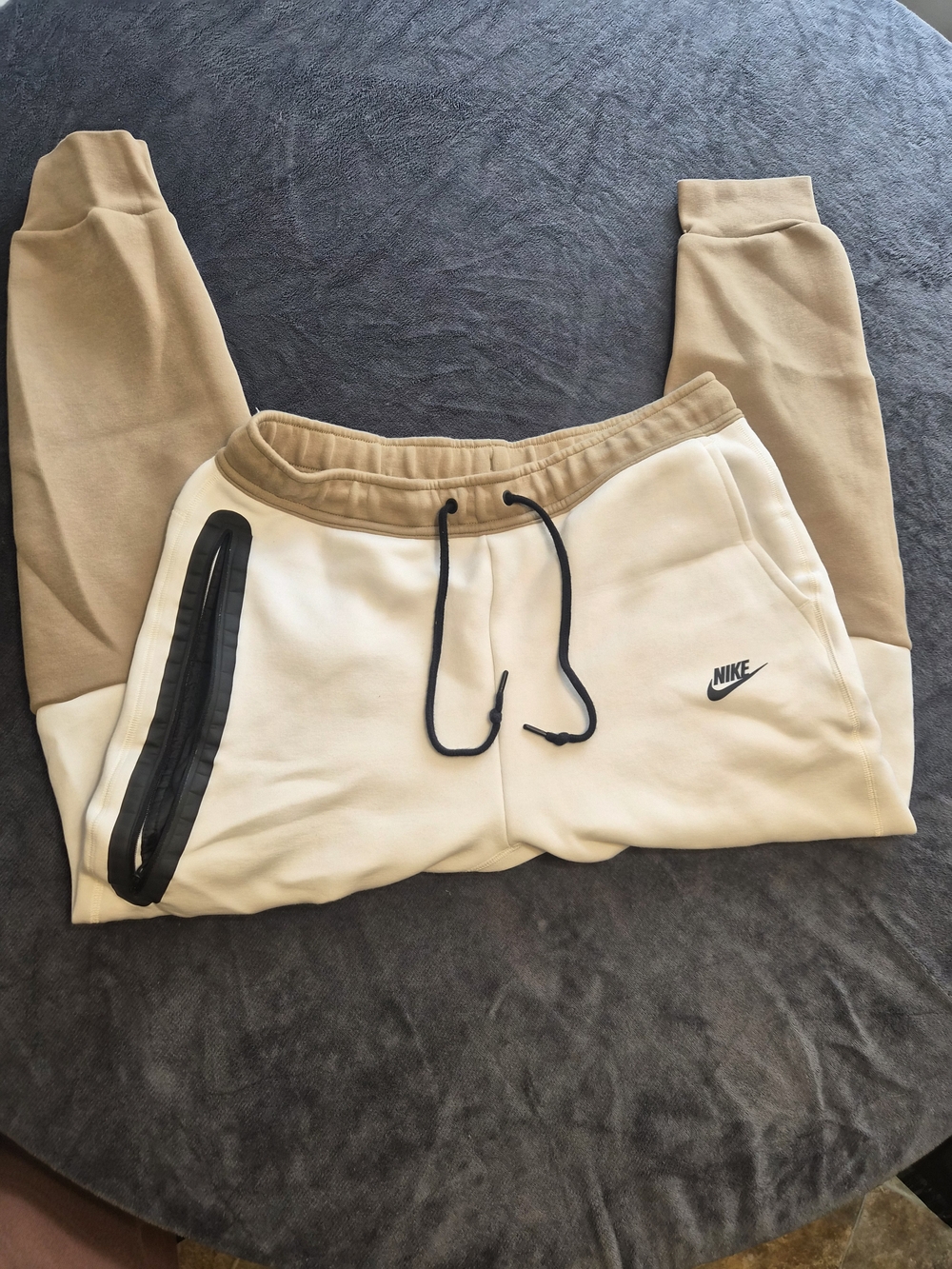 Nike Beige and Cream Colorblock Joggers